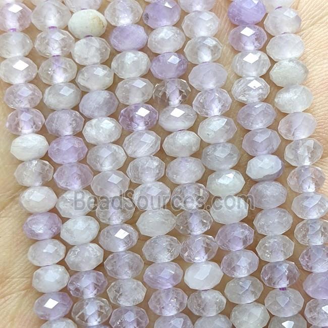 Natural Lt.purple Amethyst Beads Faceted Rondelle