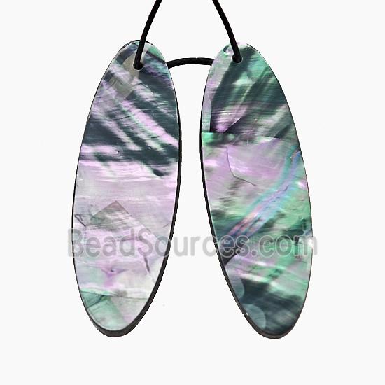 Gray Abalone Shell Oval Pendant