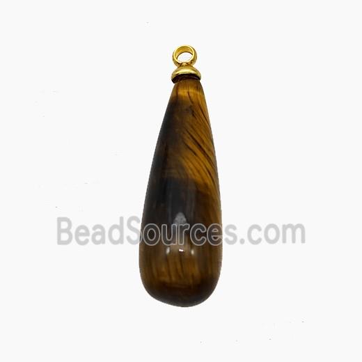 Natural Tiger Eye Stone Teardrop Pendant