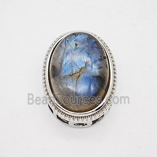 Gemstone Pendant, Antique Silver Plated