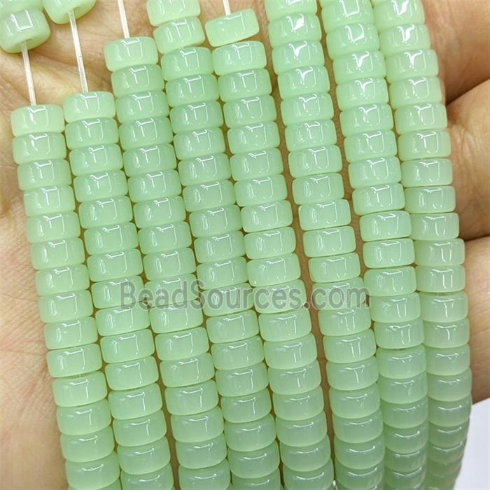 Green Jadeite Glass Heishi Beads