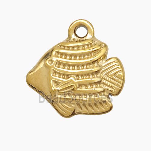 Stainless Steel Fish Pendant Gold Plated