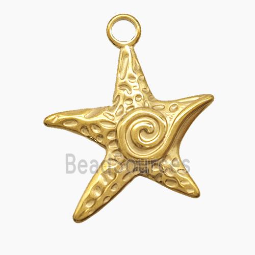 Stainless Steel Starfish Pendant Gold Plated