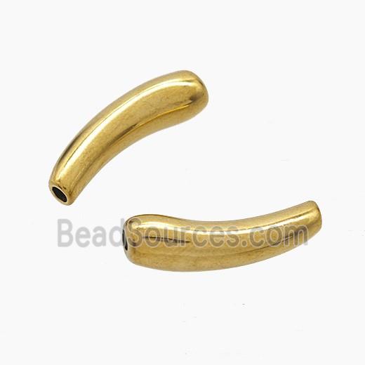 Stainless Steel Tube Beads Gold plated