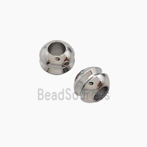 Raw Stainless Steel Rondelle Beads Large Hole