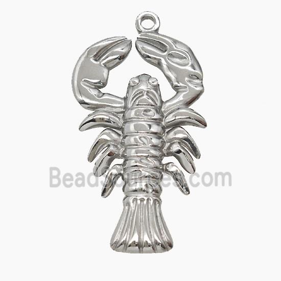 Raw Stainless Steel Crab Pendant