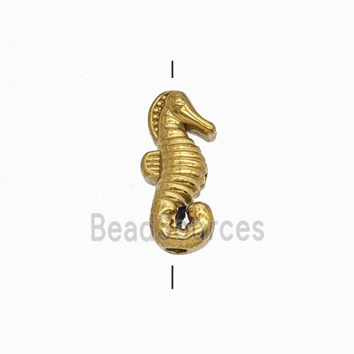 Stainless Steel Seahorse Beads Gold Plated