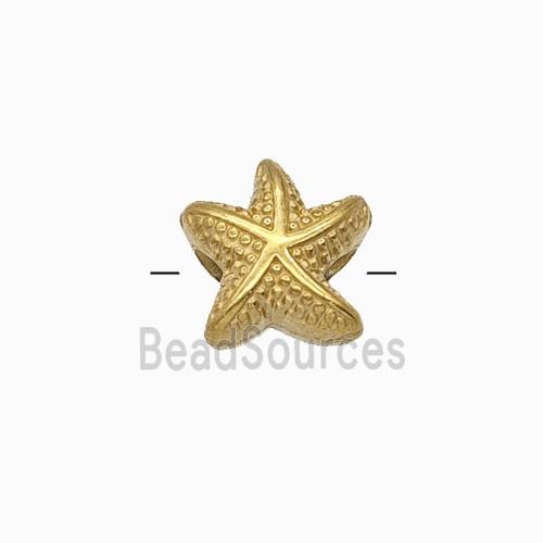 Stainless Steel Starfish Beads Gold Plated