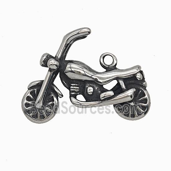 304 Stainless Steel Motorcycle Pendant Antique Silver
