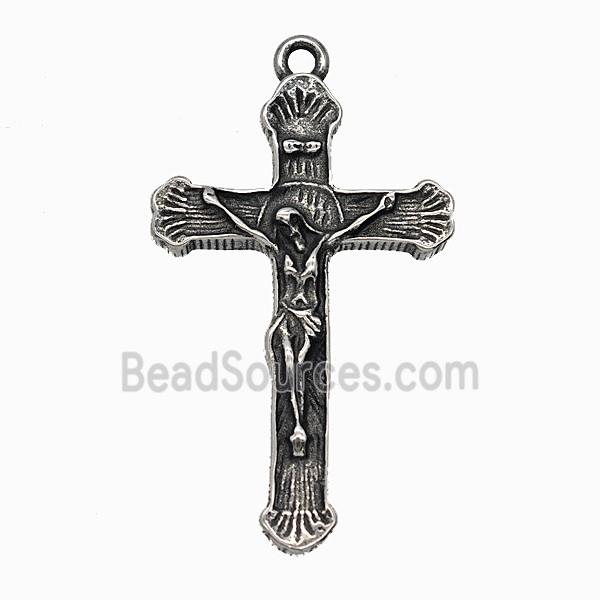 Crucifix Charms 304 Stainless Steel Cross Pendant Antique Silver