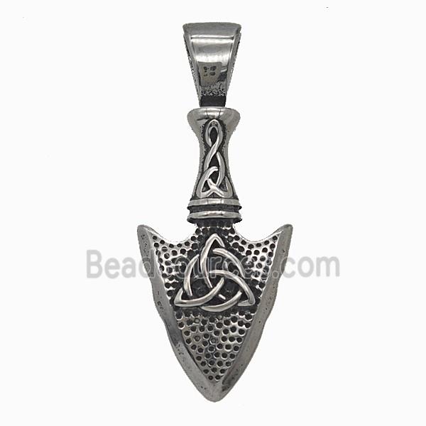 Viking Arrowhead Charms 304 Stainless Steel Pendant Antique Silver