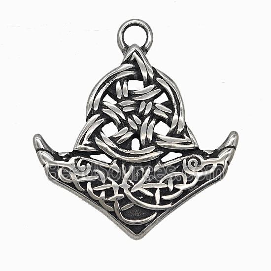 304 Stainless Steel Viking Anchor Pendant Antique Silver