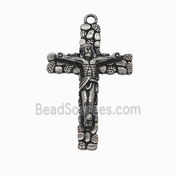 Crucifix Charms 304 Stainless Steel Cross Pendant Antique Silver
