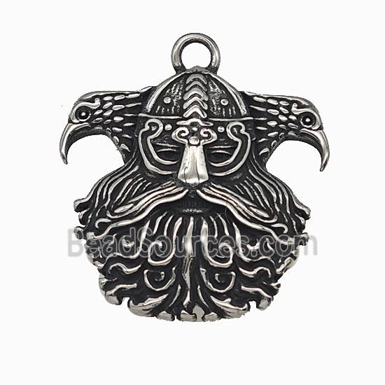Odin Charms 304 Stainless Steel Pendant Eagle Birds Antique Silver