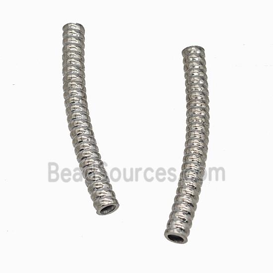 Raw Stainless Steel Tube Beads Curving Large Hole