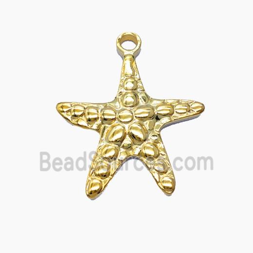 Stainless Steel Starfish Pendant Gold Plated