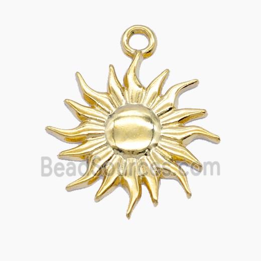 Stainless Steel Sun Pendant Gold Plated