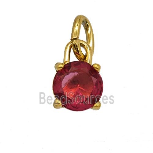 Stainless Steel Pendant Pave Zirconia Gold Plated