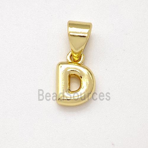Stainless Steel Letter-D Pendant Gold Plated
