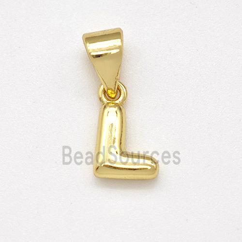Stainless Steel Letter-L Pendant Gold Plated