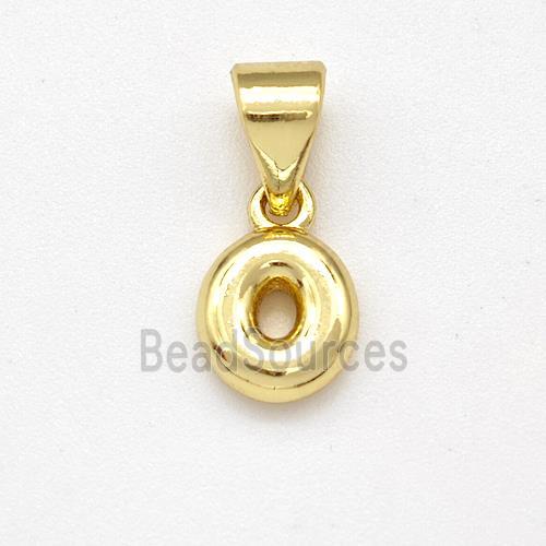 Stainless Steel Letter-O Pendant Gold Plated