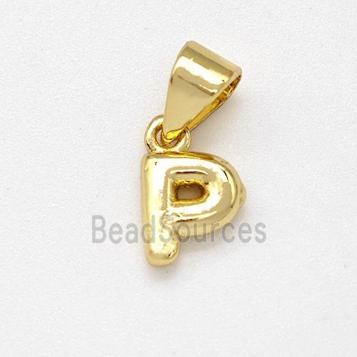 Stainless Steel Letter-P Pendant Gold Plated