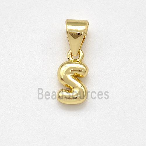 Stainless Steel Letter-S Pendant Gold Plated