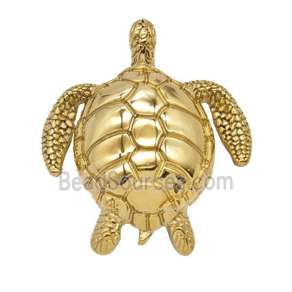 Stainless Steel Tortoise Pendant Gold Plated