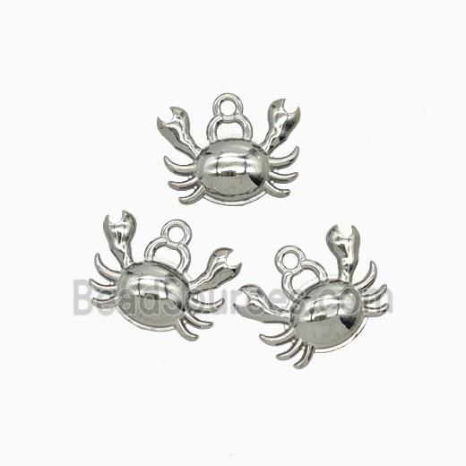 Raw Stainless Steel Crab Pendant
