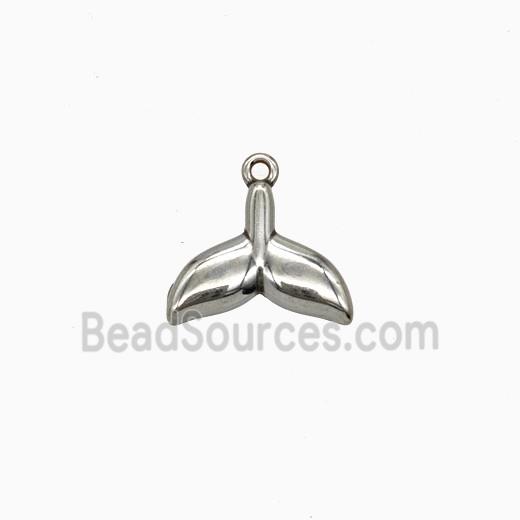 Raw Stainless Steel Shark-Tail Pendant