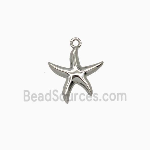 Raw Stainless Steel Starfish Pendant