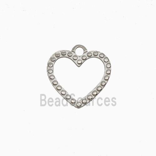 Raw Stainless Steel Heart Pendant