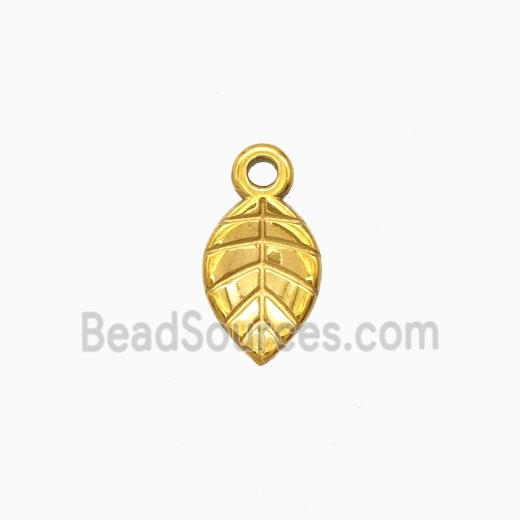 Stainless Steel Leaf Pendant Gold Plated