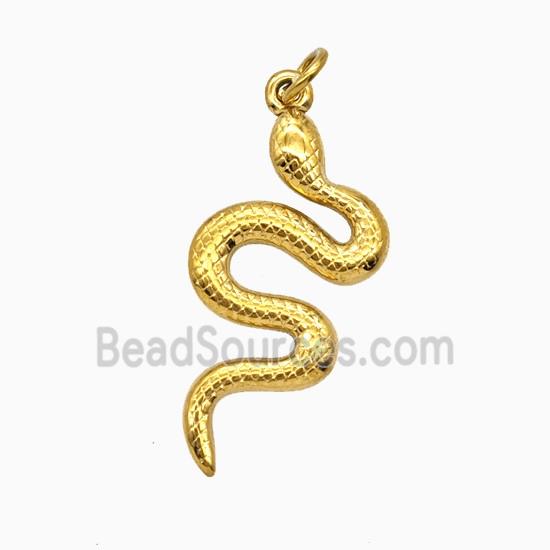 Stainless Steel Snake Pendant Gold plated