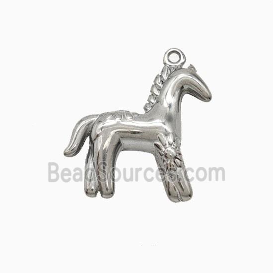 Raw Stainless Steel Horse Pendant