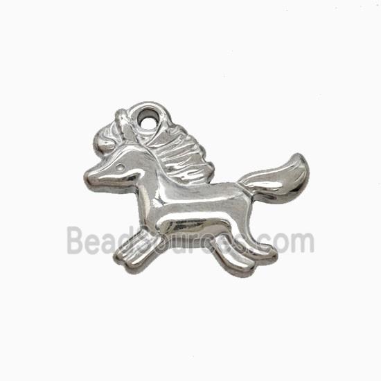 Raw Stainless Steel Horse Pendant