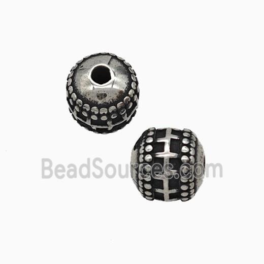 Stainless Steel Tube Beads Antique Silver