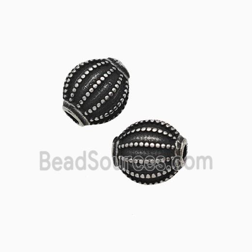 Stainless Steel Barrel Beads Antique Silver