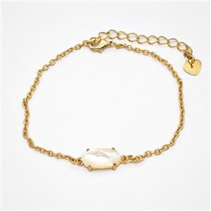 Gemstone Bracelet, Gold Plated, approx 7-14mm, 19-24cm length