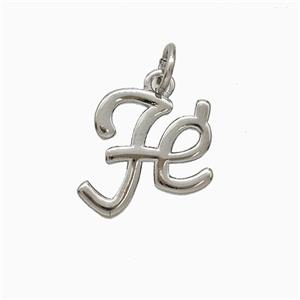 Copper Fe Pendant Platinum Plated, approx 12-13mm
