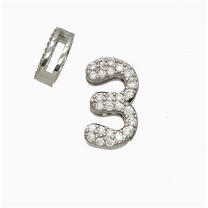 Copper Bead Pave Zircon, Platinum Plated, approx 7-14mm, 1.6-10mm hole