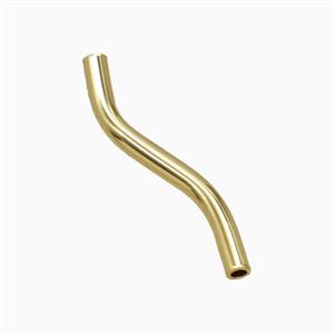 Copper Bead Pave Zircon, Gold Plated, approx 2x20mm