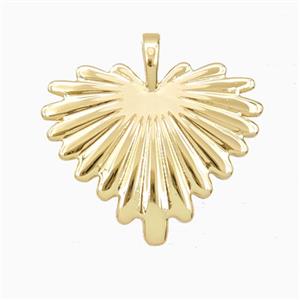 Copper Leaf Heart Pendant Gold Plated, approx 20mm