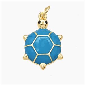 Enamel Copper Pendant, Gold Plated, approx 14-18mm