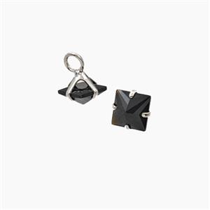 Black Cubic Zirconia Diamond Pendant, approx 6-7mm