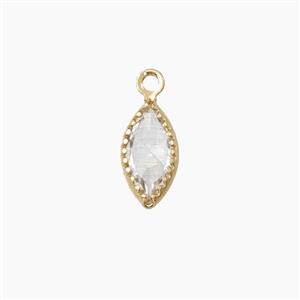 Cubic Zirconia Leaf Pendant, approx 5x9mm