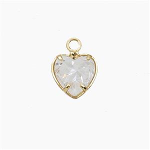 Cubic Zirconia Heart Pendant, approx 7mm