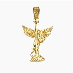 Copper Pendant Pave Zircon, Gold Plated, approx 15-27mm