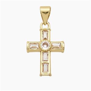 Copper Pendant Pave Zircon, Gold Plated, approx 12-15mm