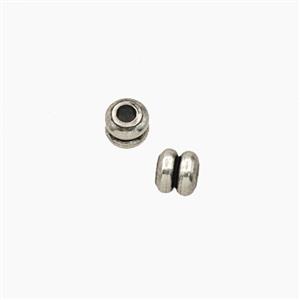 Copper Rondelle Beads Antique Silver, approx 4mm